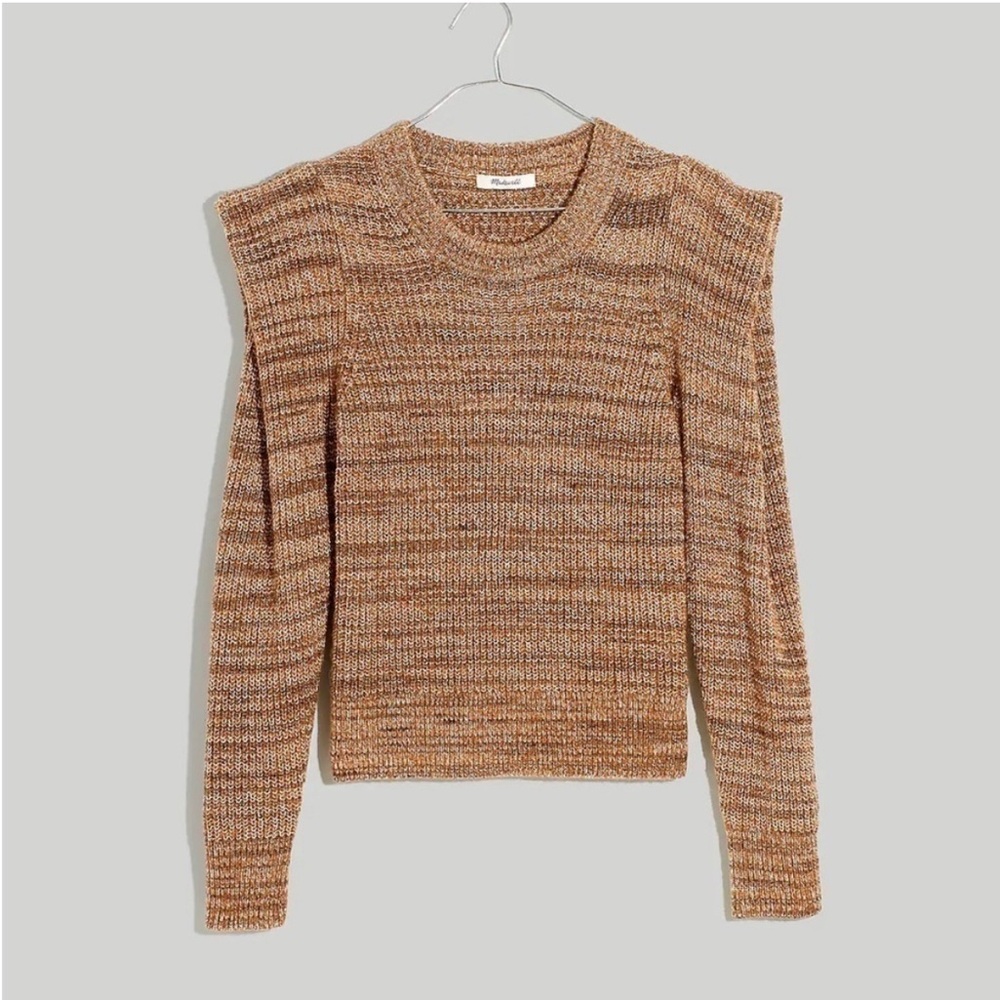 Madewell Tan Space-Dyed Brown Prentiss Sweater w/ Pleated Shoulders Size S
